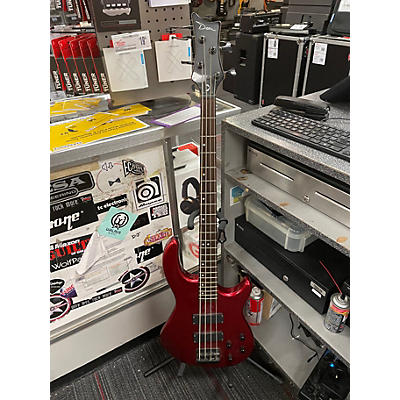 Used Dean 4 String  Chrome Red Metallic Electric Bass Guitar