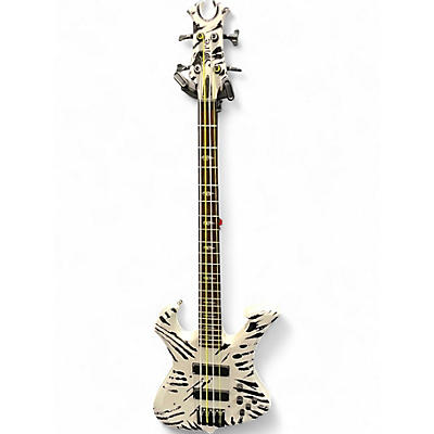 Used Dean Ashley Purdy Spire War Paint White Electric Bass Guitar
