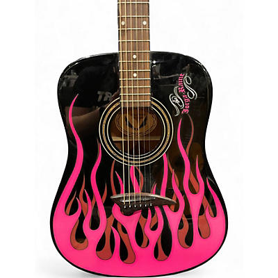 Used Dean BM JORAINE BLACK AND PINK Acoustic Guitar