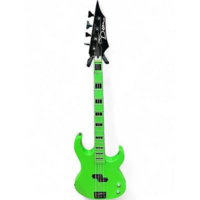 Used Dean Custom Zone 4-String Neon Green Electric Bass Guitar