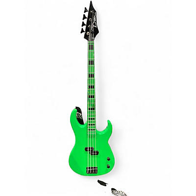 Used Dean Custom Zone 4-String Neon Green Electric Bass Guitar