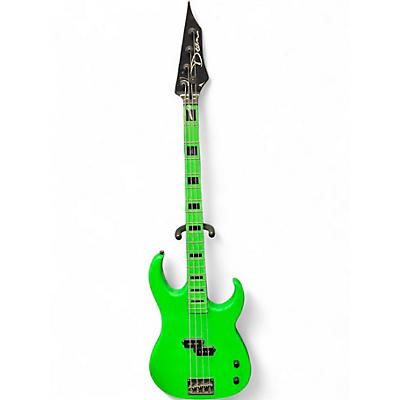Used Dean Custom Zone 4-String Neon Green Electric Bass Guitar