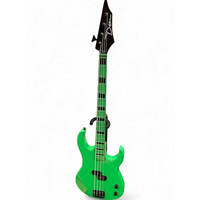 Used Dean Custom Zone 4-String Nuclear Green Electric Bass Guitar