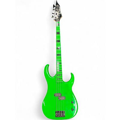 Used Dean Custom Zone 4-String Nuclear Green Electric Bass Guitar
