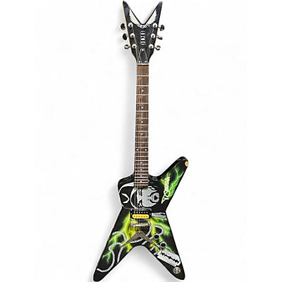 Used Dean DIME BLADE TRIBUTE Custom Black and Green Solid Body Electric Guitar