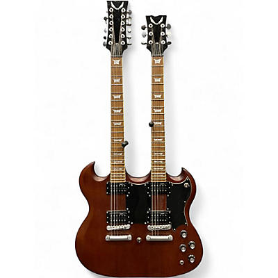 Used Dean DUAL NECK SG Natural Solid Body Electric Guitar