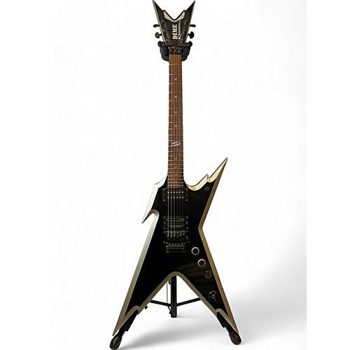 Dean Used Dean Dime Razorback V Black and Silver Solid Body Electric Guitar Black and Silver