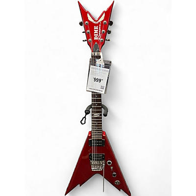 Used Dean Dime Razorback V Candy Apple Red Metallic Solid Body Electric Guitar