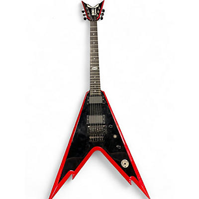 Used Dean Dime Razorback V black and red Solid Body Electric Guitar