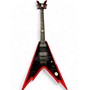 Used Dean Dime Razorback V black and red Solid Body Electric Guitar black and red
