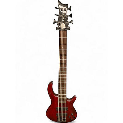 Used Dean EDGE 1  Chrome Red Electric Bass Guitar