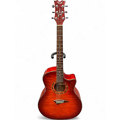 Used Dean EQA TCS Red to Black Fade Acoustic Guitar