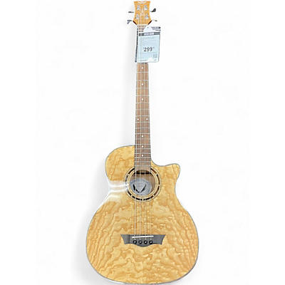 Used Dean EQABA GN quilt natural Acoustic Bass Guitar