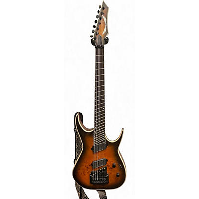Used Dean EXILE SELECT 7 BLACK BURST BURL Solid Body Electric Guitar