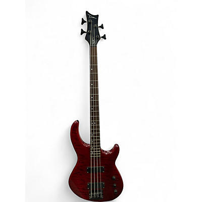 Used Dean Edge 4 String Trans Red Electric Bass Guitar