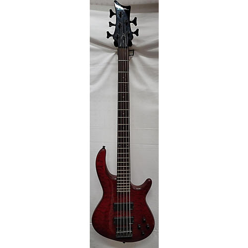 Dean Used Dean Edge 5 String EMG Trans Red Electric Bass Guitar Trans Red