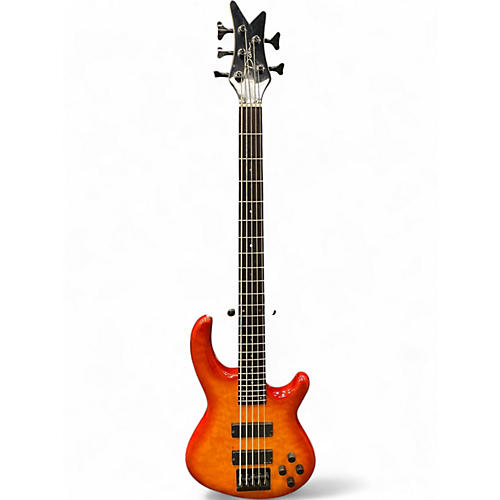 Used Dean Edge 5 String Orange Electric Bass Guitar Orange