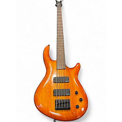 Used Dean Edge 5 String Trans Orange Electric Bass Guitar