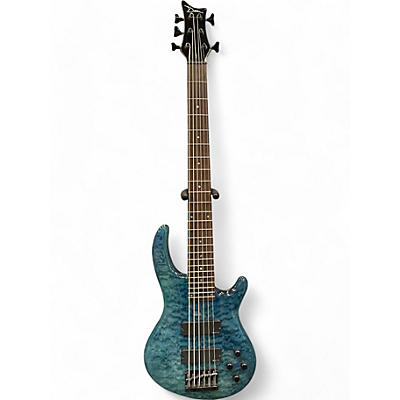 Used Dean Edge 6 6 String BLUE QUILTED MAPLE Electric Bass Guitar