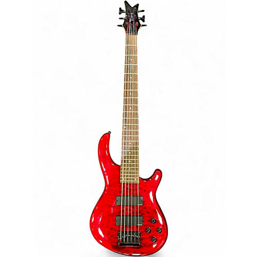 Used Dean Edge 6 6 String Trans Crimson Red Electric Bass Guitar Trans Crimson Red