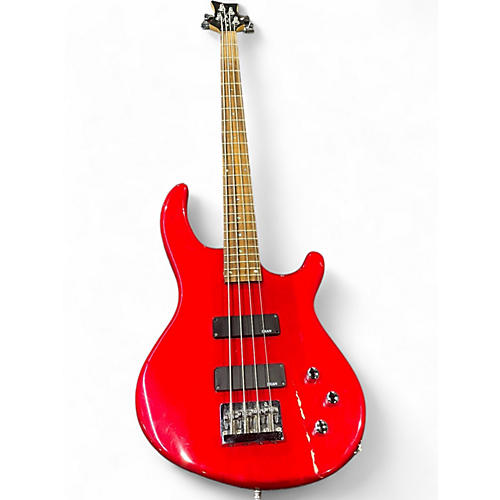 Used Dean  Edge Chrome Red Electric Bass Guitar Chrome Red