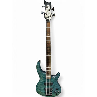 Used Dean Edge Q4 Trans Blue Electric Bass Guitar
