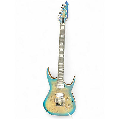 Used Dean Exile 6 Burled Poplar Turquoise Burst Solid Body Electric Guitar