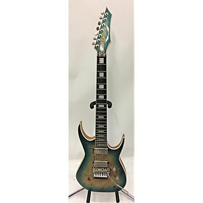 Dean Used Dean Exile Select Floyd Rose 7 String Burl Poplar Satin Turquoise Burst Solid Body Electric Guitar