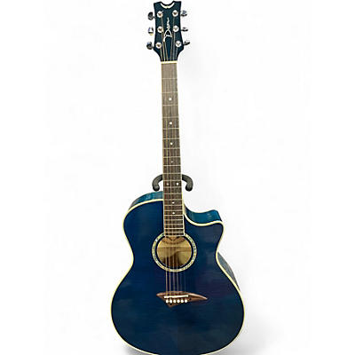 Used Dean Exotica FM Blue Ghost Flames Acoustic Electric Guitar
