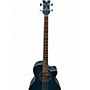 Used Dean Exotica Quilted Ash 4-String Trans Blue Acoustic Bass Guitar Trans Blue