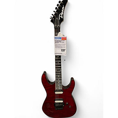 Used Dean MD24 Select with Floyd Rose Bridge Transparent Cherry Solid Body Electric Guitar