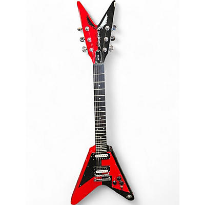 Dean Used Dean MICHAEL SCHENKER RETRO V RED AND BLACK Solid Body Electric Guitar