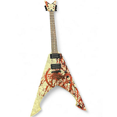 Used Dean  Michael Amott Flying V print Solid Body Electric Guitar