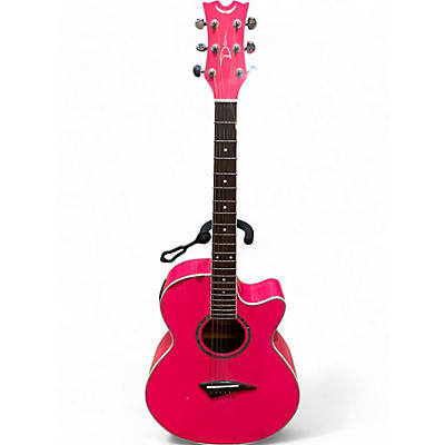 Used Dean PE FLP Pink Acoustic Guitar