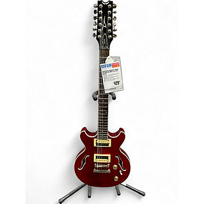 Used Dean SARASOTA Trans Red Hollow Body Electric Guitar