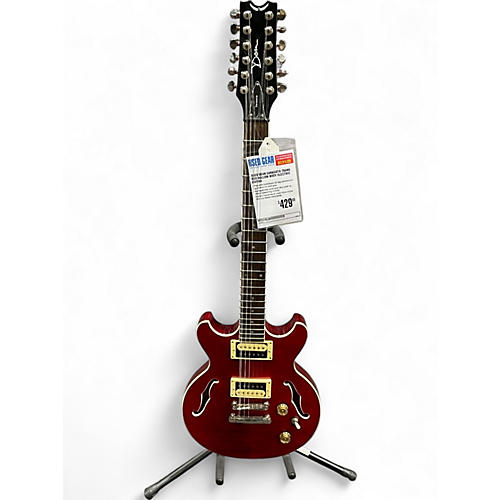 Used Dean SARASOTA Trans Red Hollow Body Electric Guitar Trans Red