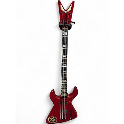 Used Dean USA Demonator 4 Ultimo Trans Red Electric Bass Guitar