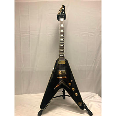 Dean Used Dean V Black And Gold Solid Body Electric Guitar