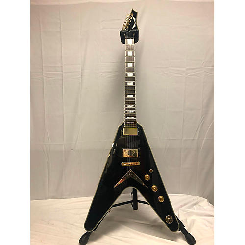 Dean Used Dean V Black And Gold Solid Body Electric Guitar Black and Gold