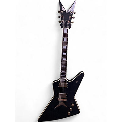 Used Dean V Black Gold Black and Gold Solid Body Electric Guitar