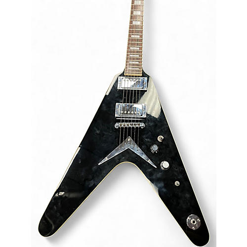 Used Dean V Black and Gold Solid Body Electric Guitar Black and Gold