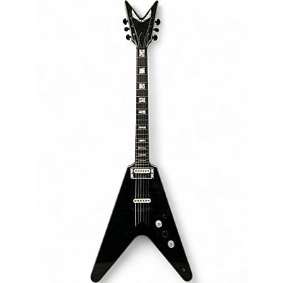Used Dean V SELECT QUILT TOP Trans Black Solid Body Electric Guitar