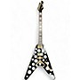 Used Dean V Straight Six Black With White Polka Dots Solid Body Electric Guitar Black With White Polka Dots