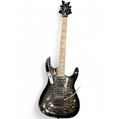 Used Dean Vendetta Quilted Maple See Thru Black Solid Body Electric Guitar