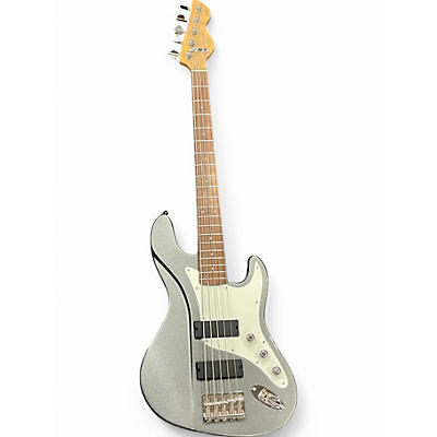 Used Dean Zelinsky THE MULE Silver Electric Bass Guitar