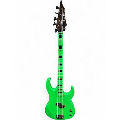 Used Dean Zone 4 String Nuclear Green Electric Bass Guitar