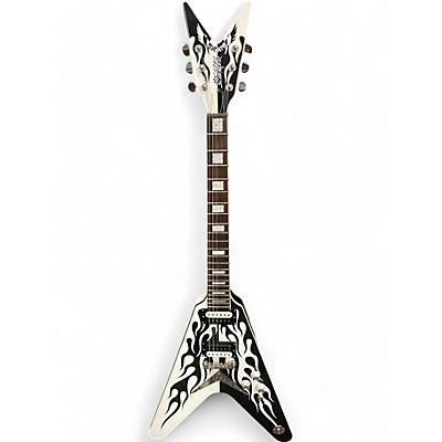 Dean Used Dean michael shenker v black and white flame Solid Body Electric Guitar