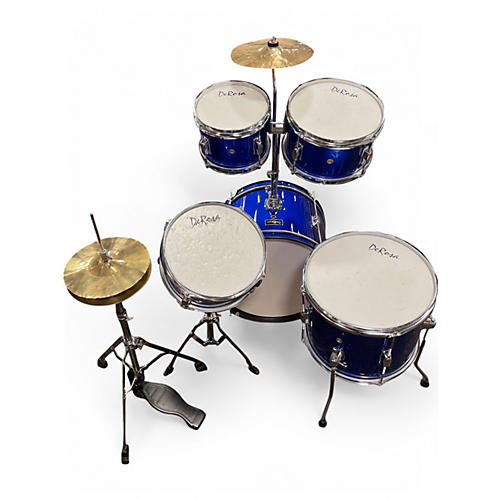 Used Derosa 5 Piece Combo 5 Piece set Blue Drum Kit Blue