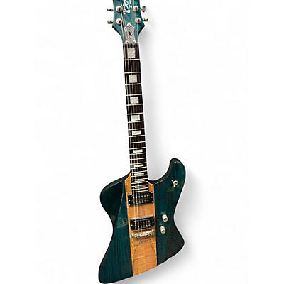 Used Diamond Guitars DBZ Hailfire Transparent Teal Solid Body Electric Guitar