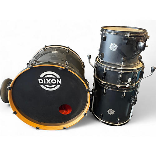 Used Dixon 4 Piece demon Black Drum Kit Black